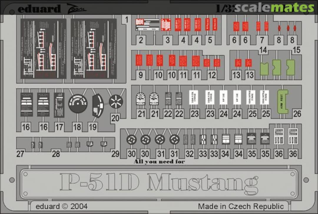 Boxart P-51D placards 32515 Eduard