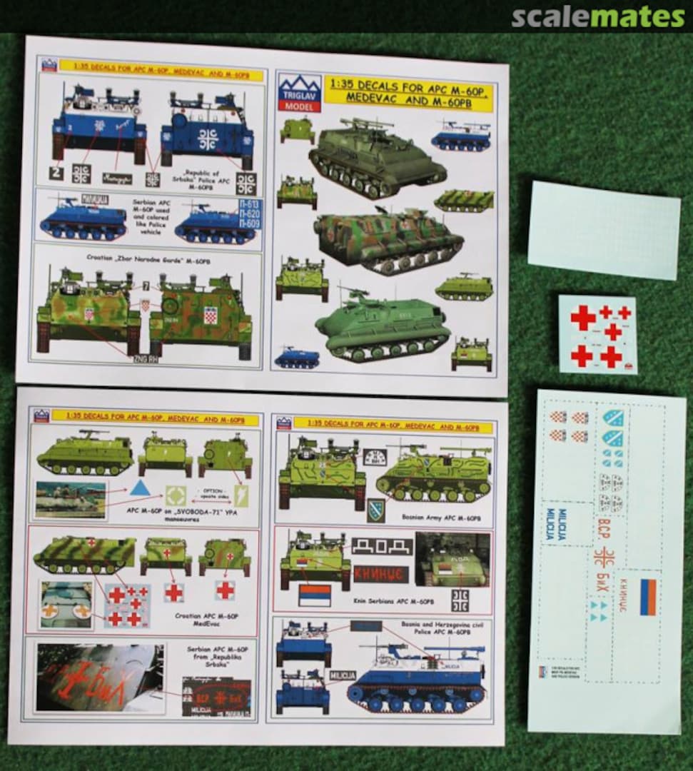 Boxart M-60P, MedEvac and M-60PB decals TB1301 Triglav model