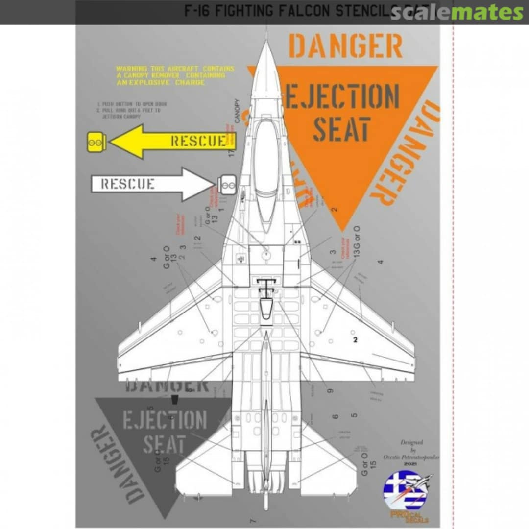 Boxart F-16 Fighting Falcon Stencils Data 72-101 PROcal Decals