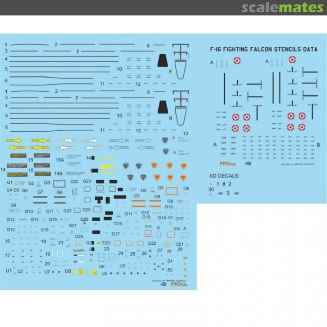 Contents F-16 Fighting Falcon Stencils Data 72-101 PROcal Decals