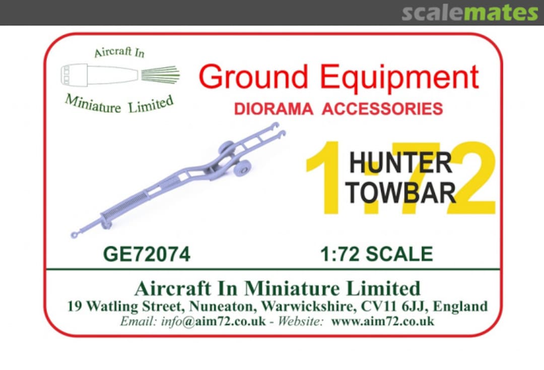 Boxart Hunter Tow Bar GE72074 Aircraft In Miniature Ltd