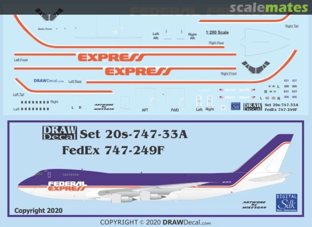 Boxart FedEx 747-249F 20-747-33A Draw Decal