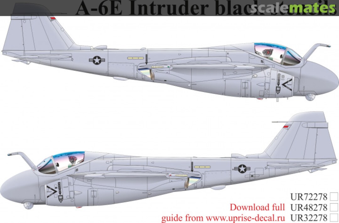 Boxart A-6 Intruder black stencils with insignia FFA - removable film UR32278 UpRise Decal