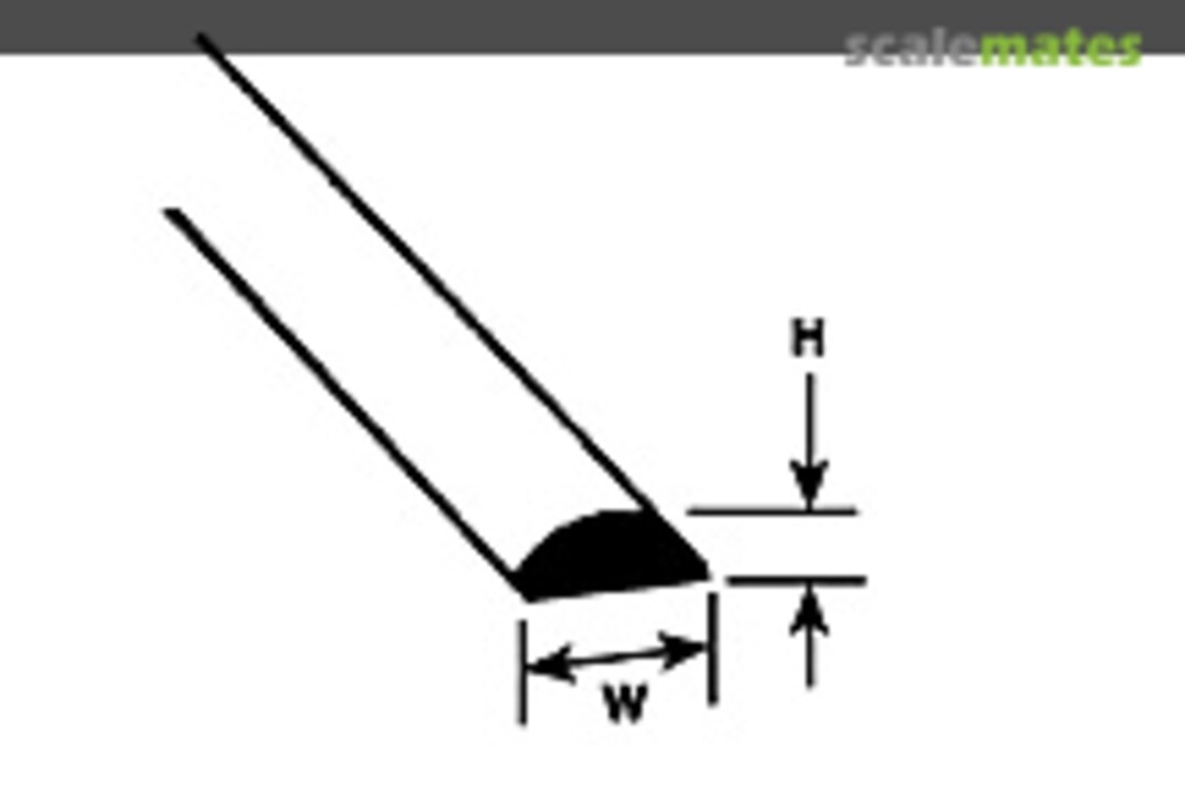 Boxart Styrene Half Round Rod, .040" (1.0mm) x 10" (254mm) 90880 Plastruct