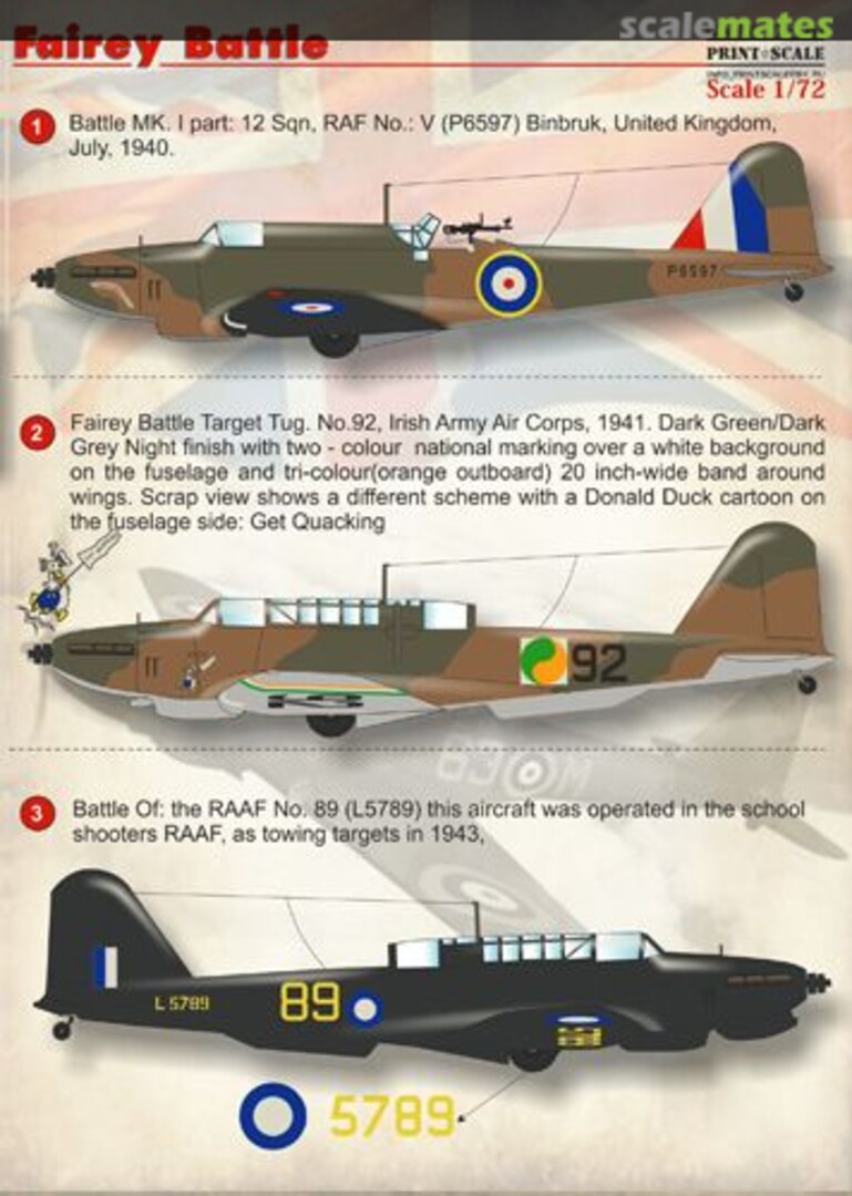 Boxart Fairey Battle Part 1 72-141 Print Scale