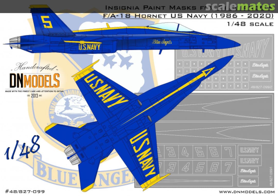 Boxart Blue Angels F/A-18 Hornet Insignia Paint Mask Set 48/827-099 DN Models