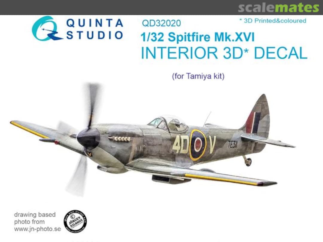 Boxart Spitfire Mk.XVI interior 3D decals QD32020 Quinta Studio