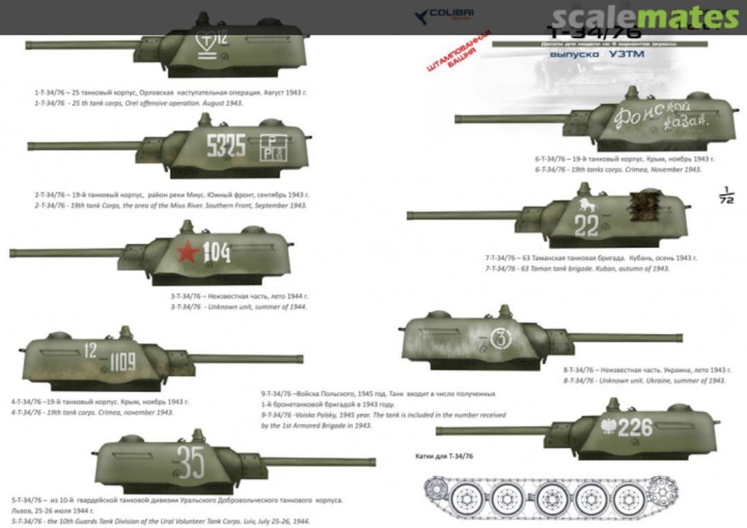 Boxart T-34/76 72074 Colibri Decals