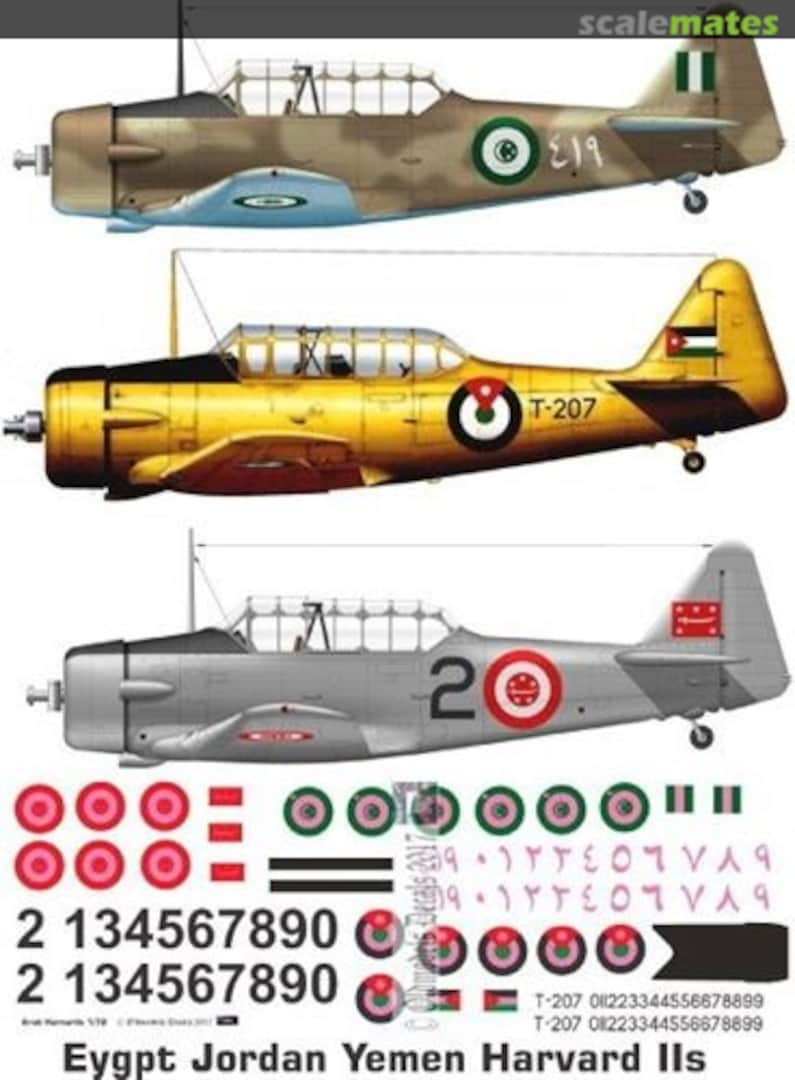 Boxart Egypt - Jordan - Yemen Harvard IIs OMD1186 Oldmodels Decals