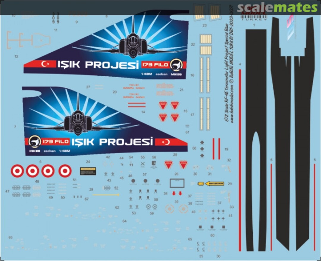 Boxart RF-4E Terminator Light Project Special Tail Art Blue Decal Set Dbt-01377 Babibi model