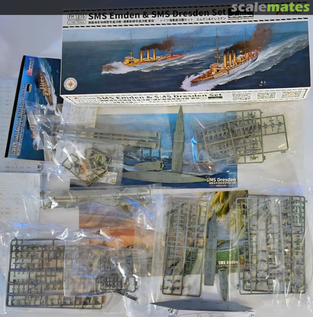 Contents SMS Emden & SMS Dresden Set FH1316 FlyHawk Model