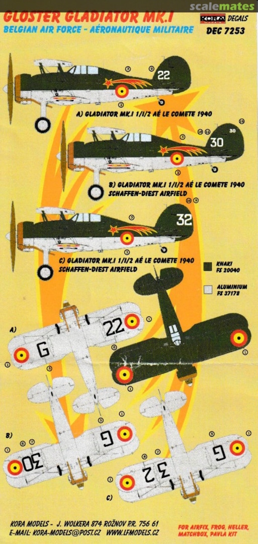 Boxart Gloster Gladiator Mk.I DEC 7253 Kora Models